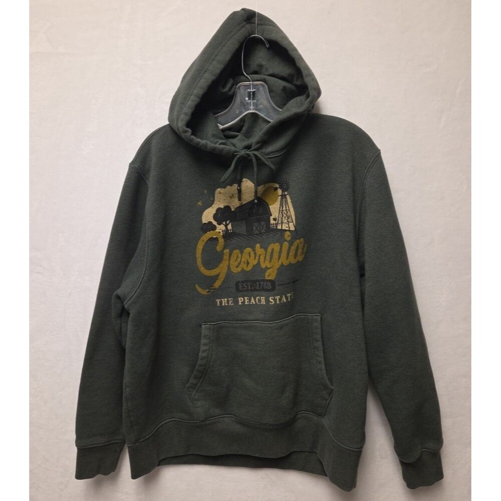 State of Mine Georgia Fleece Hoodie Sweatshirt Green Size XL Men's Unisex